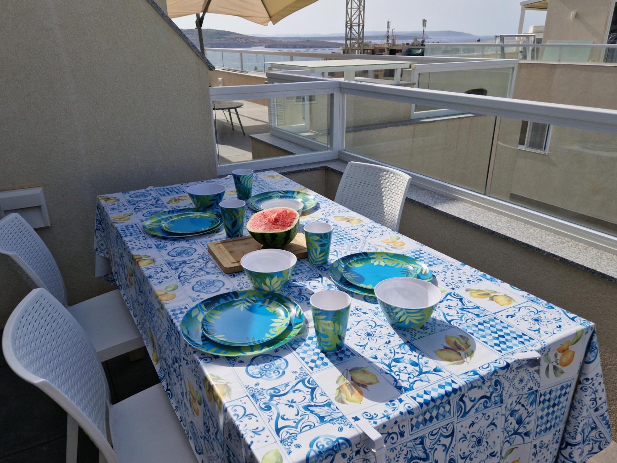Sea View New Penthouse Terrace & Garage Parking Apartman San Pawl il-Baħar Kültér fotó
